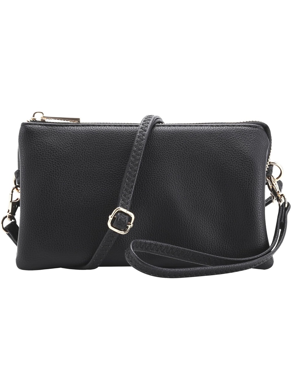 Brentano New Vegan Leather Multi-Pocket Crossbody Purse/Clutch with Card Slots